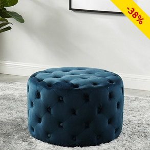 Hocker Chesterfield, Ø 63 x H 39 cm, blau