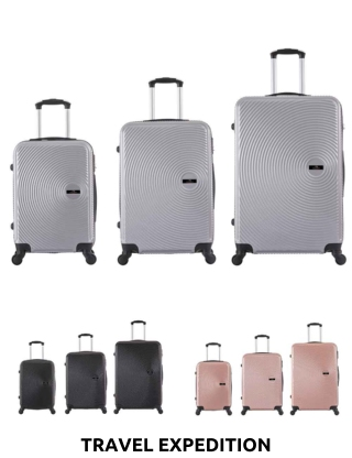 TRAVEL EXPEDITION Koffer «Ibiza», 3er-Set, silber