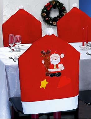 Stuhlhussen «Weihnachten», LED, 4 Stück