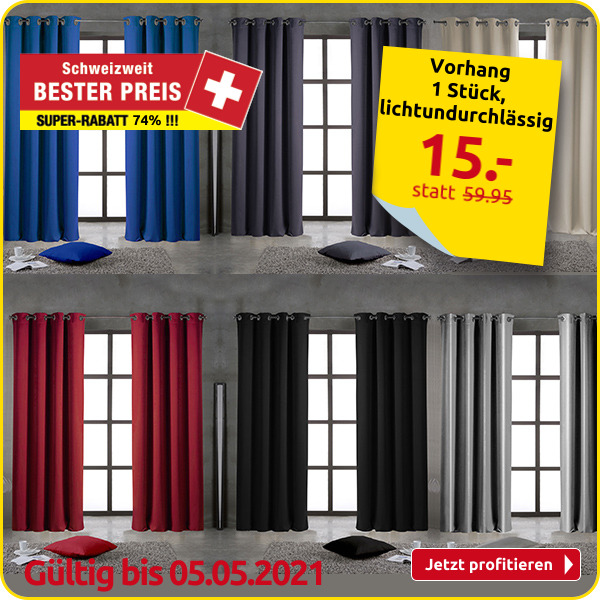 Vorhang 1 Stück, lichtundurchlässig, rot