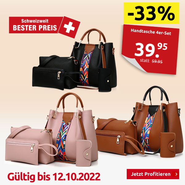 Handtasche 4er-Set, schwarz