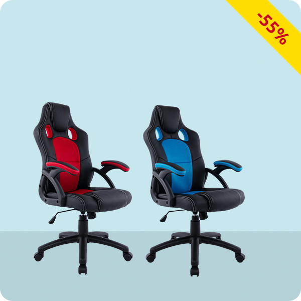 Bürostuhl «Racer», in Schwarz/Rot