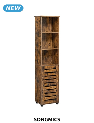 SONGMICS Hochschrank «Indus»,  B 40 x H 167 x T 30 cm, Dekor eiche/choco