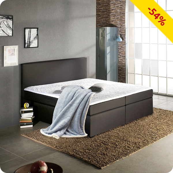 Boxspring-Bett «Trendy 2», schwarz