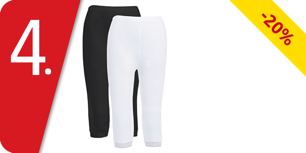 3/4-Leggings im 2er-Pack mit Spitzen