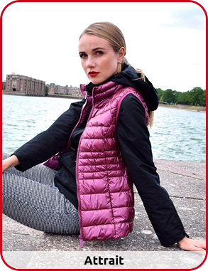 Steppweste Attrait, himbeer