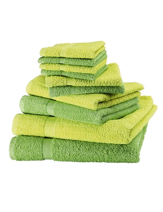 10-teiliges Frottee-Set, superflauschig, anis/grün