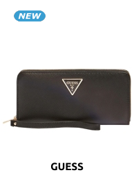 GUESS Portemonnaie mit Dreieck-Logo «Noelle», schwarz