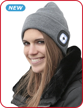 Mütze mit LED, grau