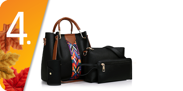 Handtasche 4er-Set, schwarz