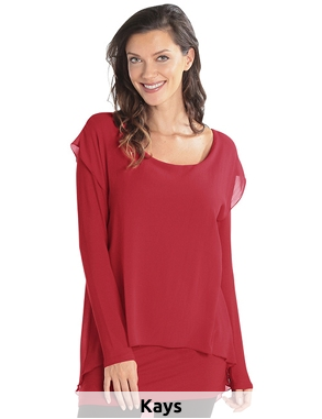 Tunika im Layerstil, rot