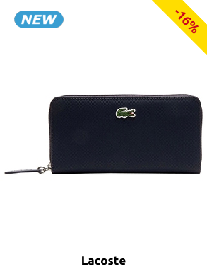 Lacoste Portemonnaie mit Reissverschluss, schwarz