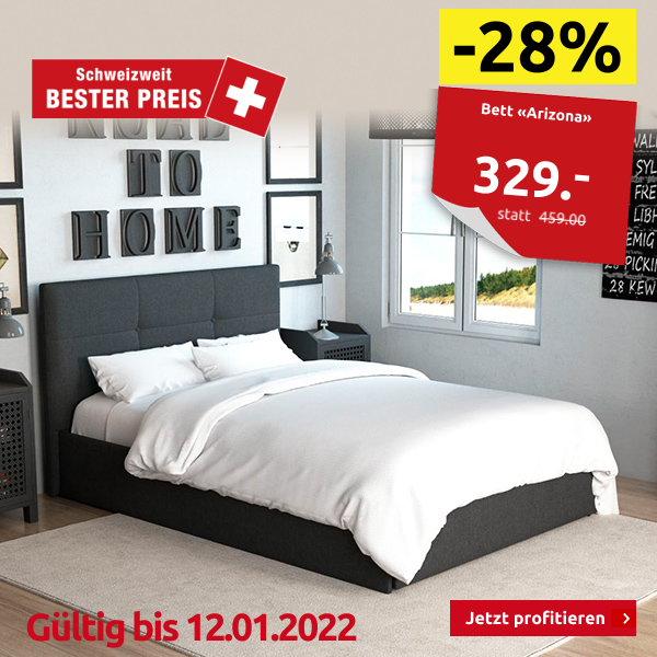 Bett «Arizona» 160 x 200 cm, anthrazit