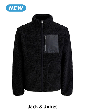 Jack & Jones Jacke, Fleece, schwarz