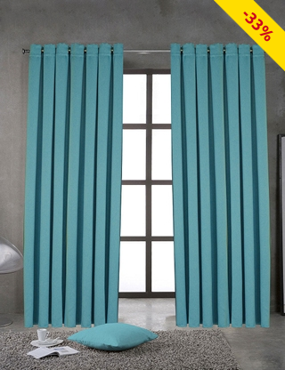 Vorhang, lichtundurchlässig, türkis