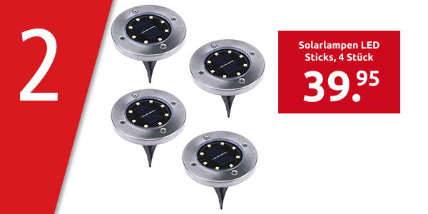 Solarlampen LED Sticks, 4 Stück