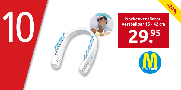 Tragbarer Nackenventilator «Cool 2 Go», Länge verstellbar 15 - 42 cm