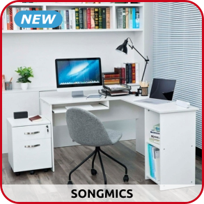 SONGMICS Eck-Schreibtisch, weiss