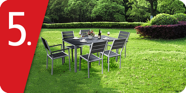 Gartenset «Cancun», 7-teilig, weiss/ grau