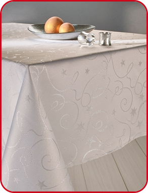 Tischdecke «Stars», 140 x 240 cm, silber