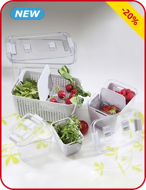 Frischhaltedosen mit Korb, 3 Stück