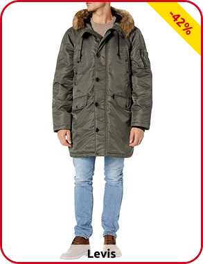 Levis Herren-Parka «Flight», grau