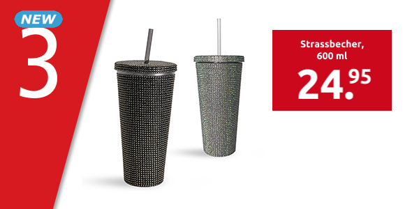 Strassbecher, 600 ml, silberfarben