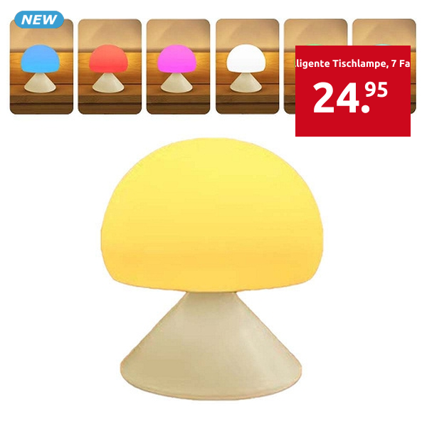 Intelligente Tischlampe, mit Sprachsteuerung, 7 Farben