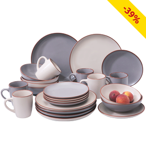 Tafelservice «Grey/Beige», 24-teilig, für 6 Personen