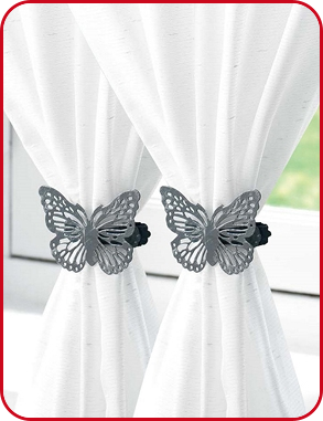 Raffhalter «Papillon», 2 Stück, 6,5 x 6,8 cm