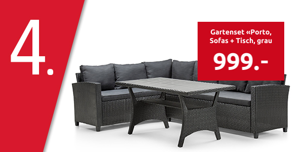 Gartenset «Porto, Sofas + Tisch, grau
