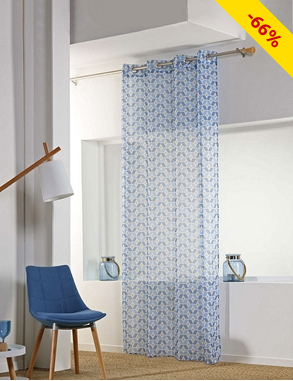 Vorhang «Jodie», 260 x 140 x cm, weiss/blau
