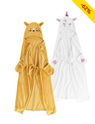 Fleecedecke «Leopard» mit Kapuze und Handschuhen, 100 x 120 cm