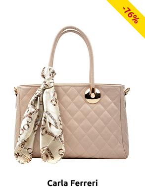 Handtasche aus Kalbsleder, mit Foulard, beige