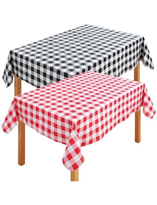 Tischdecke «Gingham», zuschneidbar, 180 x 140 cm, grau