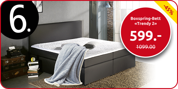 Boxspring-Bett «Trendy 2», feste Matratze, 160 x 200 cm, schwarz