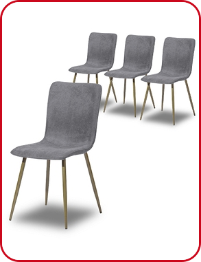 4er-Stuhlset «Scargill», grau