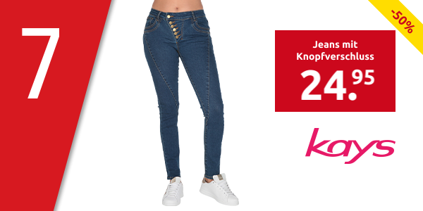 Jeans mit Knopfverschluss, blau