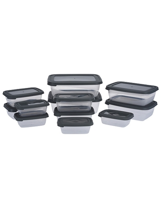 Aufbewahrungsboxen, 12 Stück, mit Deckel, grau