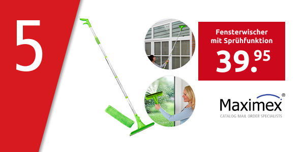 Maximex Fensterwischer mit Sprühfunktion «Maxi», Arbeitshöhe 4,20 m