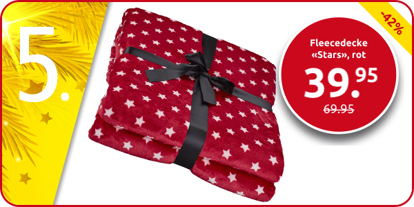 Fleecedecke «Stars», rot
