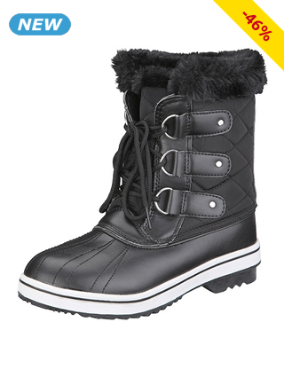 Damenstiefeletten, gefüttert, schwarz