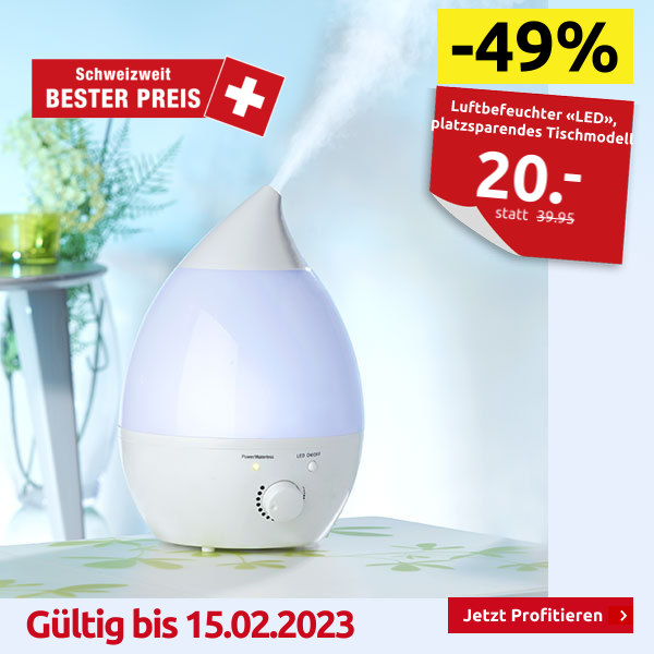 Luftbefeuchter «LED», platzsparendes Tischmodell