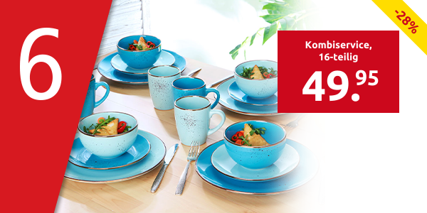 Kombiservice «Blue» für 4 Personen, 16-teilig
