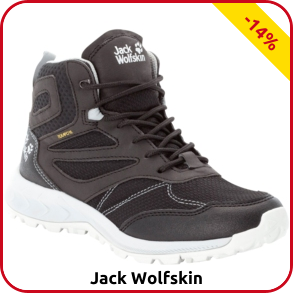 Jack Wolfskin Wanderschuhe für SIE «Woodland Texapore Mid», schwarz/grau
