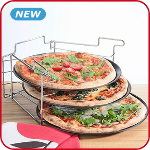 Pizzabackset 3-teilig mit Chromhalter
