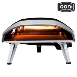 Ooni Koda 16 Pizzaofen Gas 63,4x52x37 cm Edelstahl silberschwarz L-förmige Flamme benutzerfreundlich und Sofortgaszündung