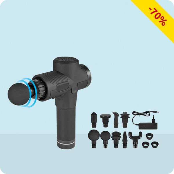 Muskel-Massage Gun, 30 Geschwindigkeiten, 9 Massageköpfe