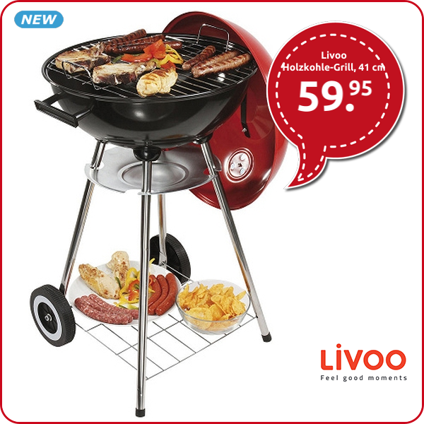 Livoo Grill Holzkohle-Grill, 41 cm
