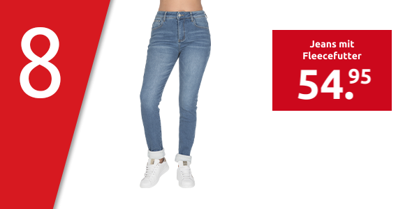 Jeans mit Fleecefutter, denim